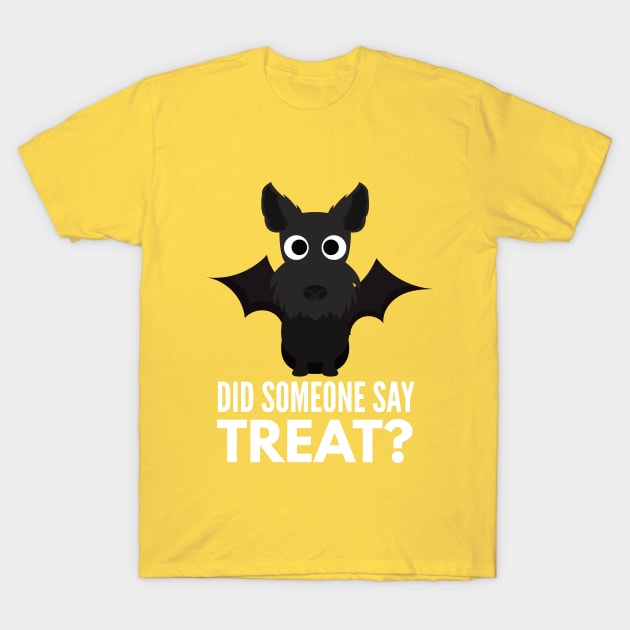 Scottish Terrier Halloween Trick or Treat T-Shirt by DoggyStyles